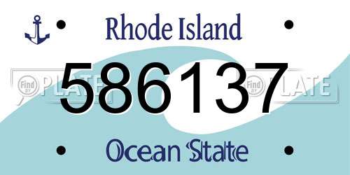 586137 Rhode Island License Plate