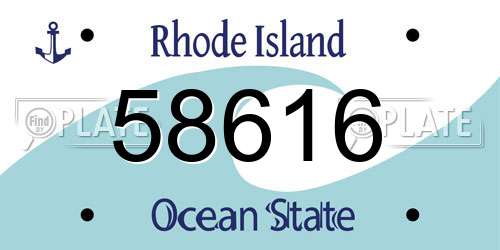 58616 Rhode Island License Plate
