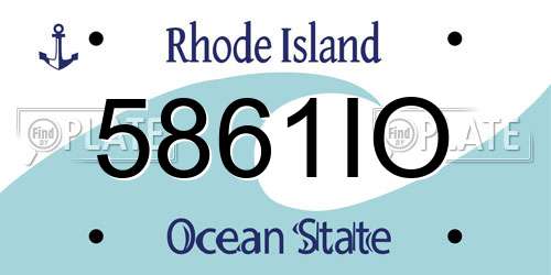 5861IO Rhode Island License Plate