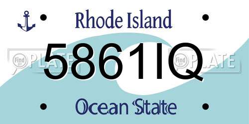 5861IQ Rhode Island License Plate