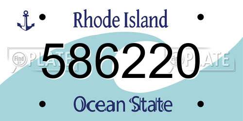 586220 Rhode Island License Plate