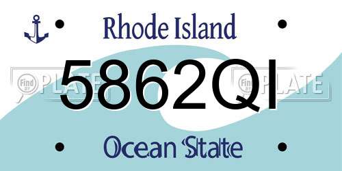 5862QI Rhode Island License Plate