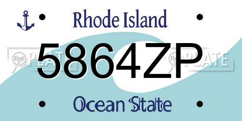 5864ZP Rhode Island License Plate