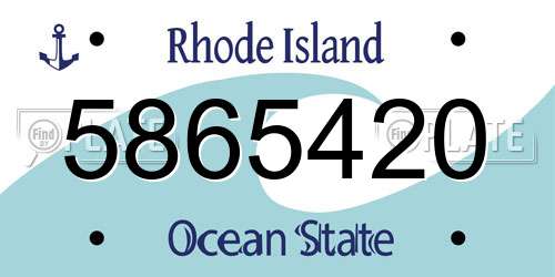 5865420 Rhode Island License Plate