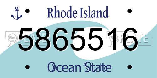5865516 Rhode Island License Plate