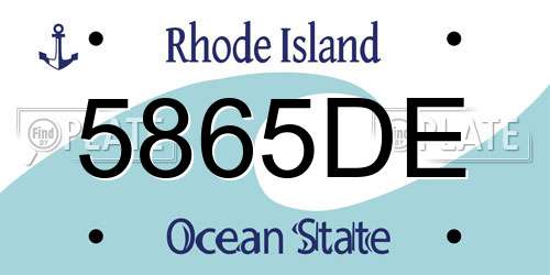 5865DE Rhode Island License Plate