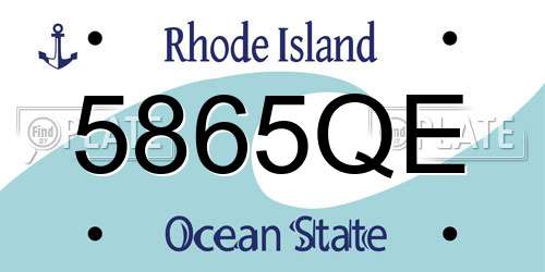 5865QE Rhode Island License Plate