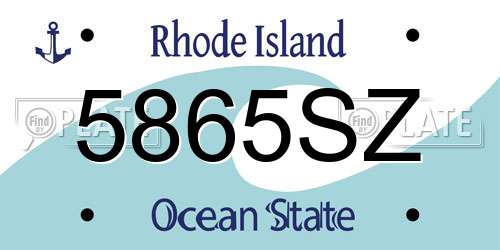 5865SZ Rhode Island License Plate