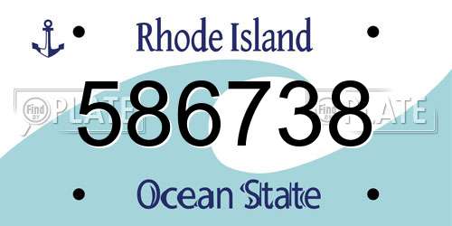 586738 Rhode Island License Plate