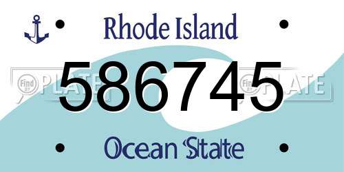 586745 Rhode Island License Plate