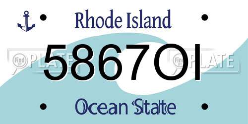 5867OI Rhode Island License Plate