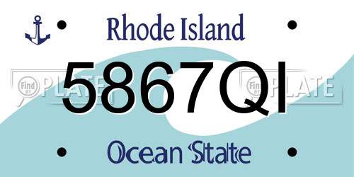 5867QI Rhode Island License Plate