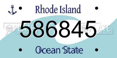 586845 Rhode Island License Plate