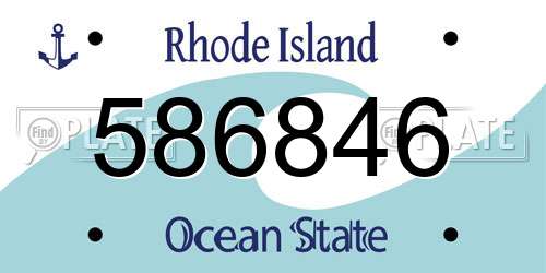 586846 Rhode Island License Plate