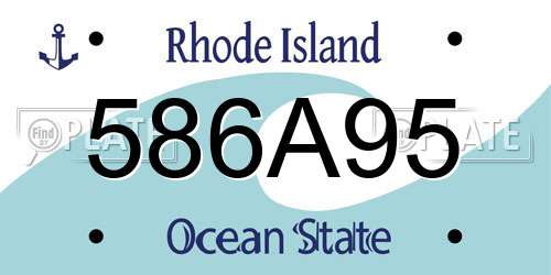 586A95 Rhode Island License Plate