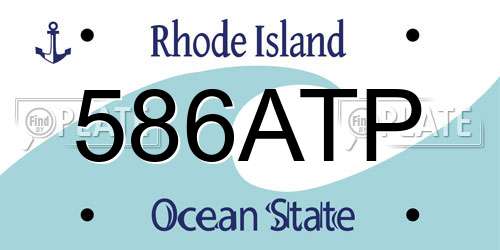 586ATP Rhode Island License Plate