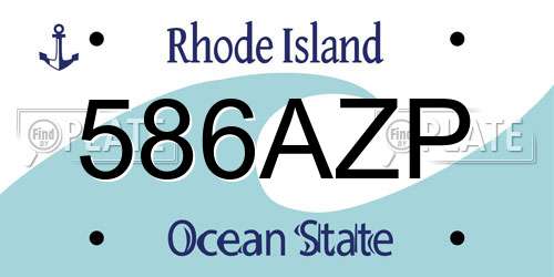 586AZP Rhode Island License Plate