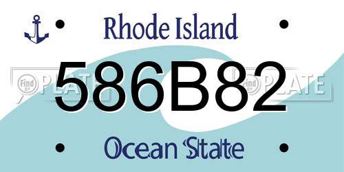 586B82 Rhode Island License Plate