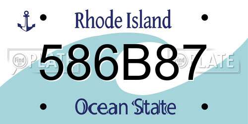 586B87 Rhode Island License Plate