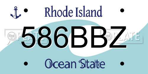 586BBZ Rhode Island License Plate