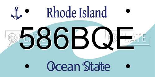 586BQE Rhode Island License Plate