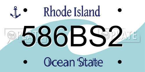 586BS2 Rhode Island License Plate