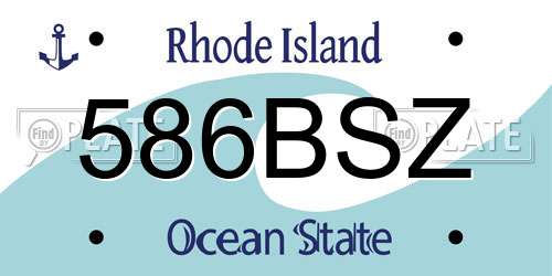586BSZ Rhode Island License Plate