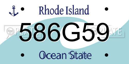 586G59 Rhode Island License Plate