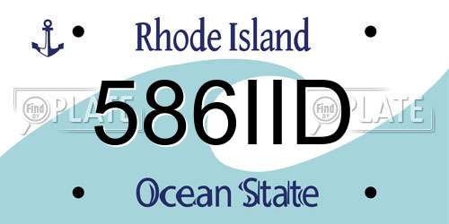 586IID Rhode Island License Plate