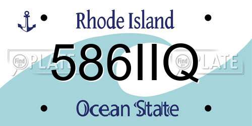 586IIQ Rhode Island License Plate