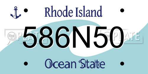586N50 Rhode Island License Plate