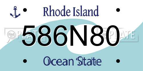 586N80 Rhode Island License Plate