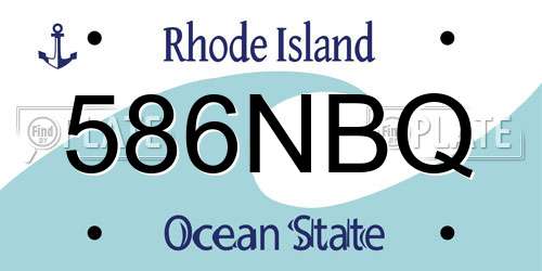 586NBQ Rhode Island License Plate