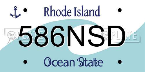586NSD Rhode Island License Plate