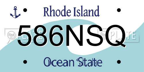 586NSQ Rhode Island License Plate