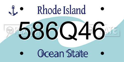 586Q46 Rhode Island License Plate