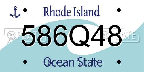 586Q48 Rhode Island License Plate