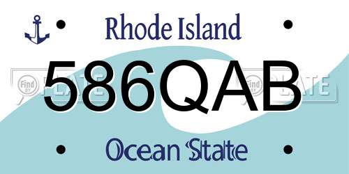 586QAB Rhode Island License Plate