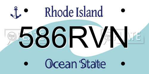586RVN Rhode Island License Plate