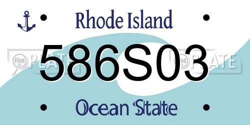 586S03 Rhode Island License Plate