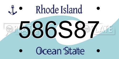 586S87 Rhode Island License Plate