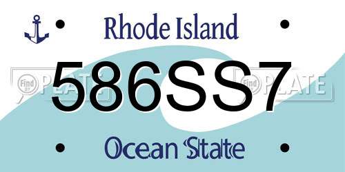 586SS7 Rhode Island License Plate
