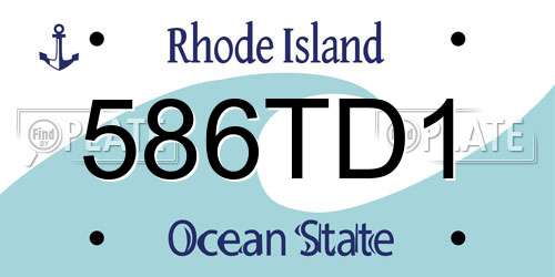586TD1 Rhode Island License Plate