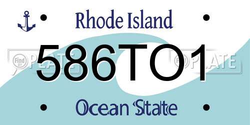 586TO1 Rhode Island License Plate