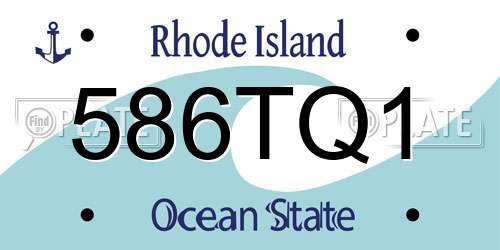 586TQ1 Rhode Island License Plate
