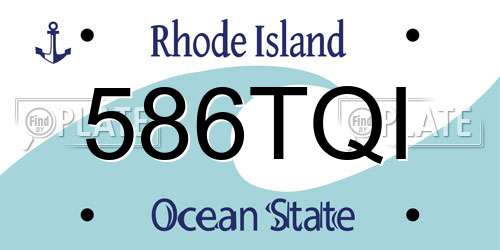 586TQI Rhode Island License Plate