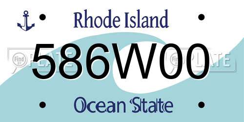 586W00 Rhode Island License Plate