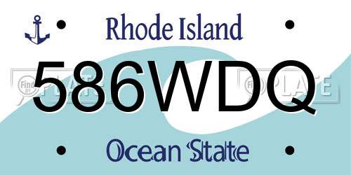 586WDQ Rhode Island License Plate