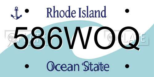 586WOQ Rhode Island License Plate
