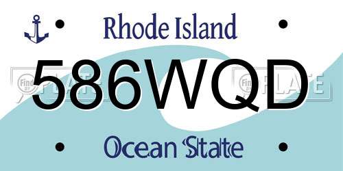 586WQD Rhode Island License Plate